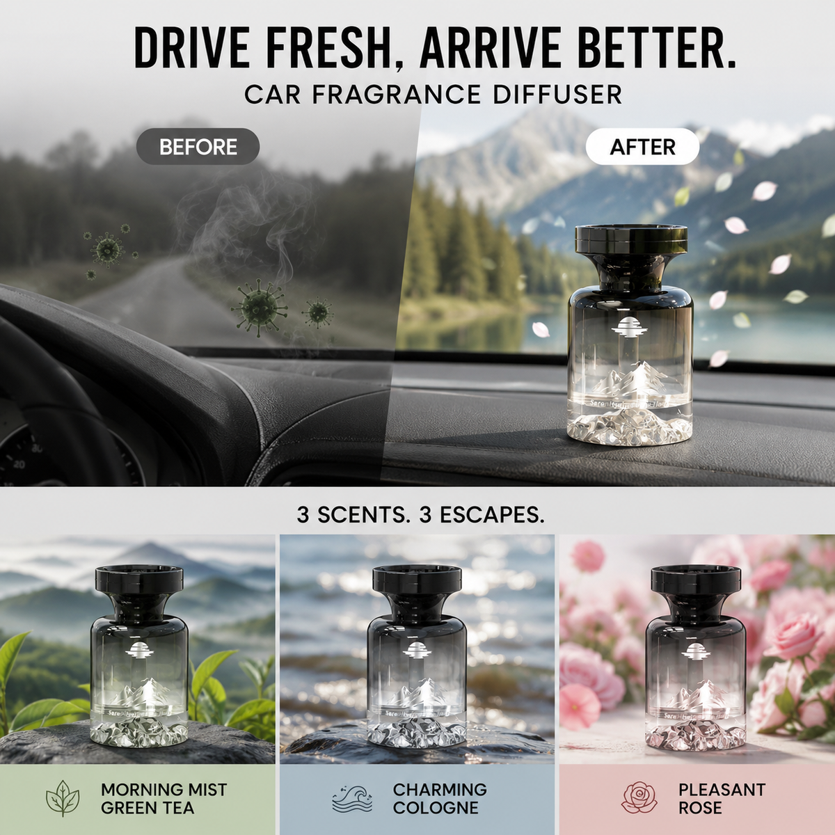AromaPeak – Luxuriöser botanischer Auto-Lufterfrischer