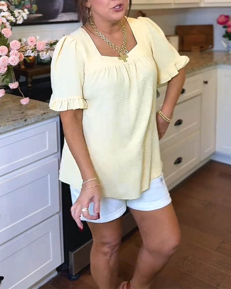 VibeLuxe – Camisa elegante con mangas de volantes