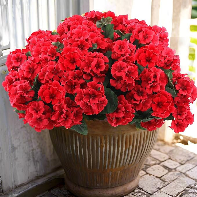 EverBloom – Flores de Geranio Artificiales para Exterior