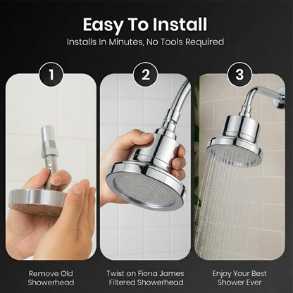 AquaFlow – Cabezal de ducha de alta presión de acero inoxidable