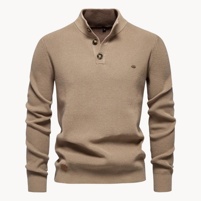 Ashton Button Mockneck Sweater | ALEVITA