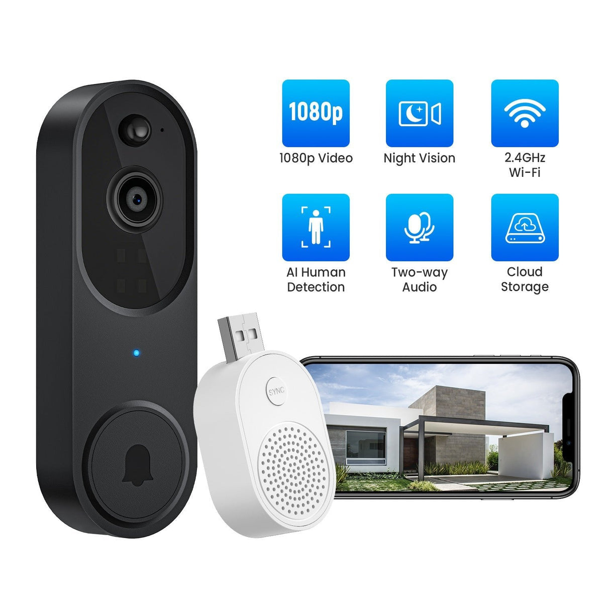 GuardCam – Sistema de seguridad inteligente HD con timbre