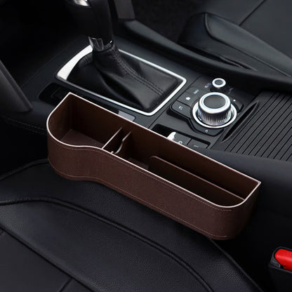 DriveMate – Organizador de Almacenamiento de Cuero Multiparte para Asiento de Coche