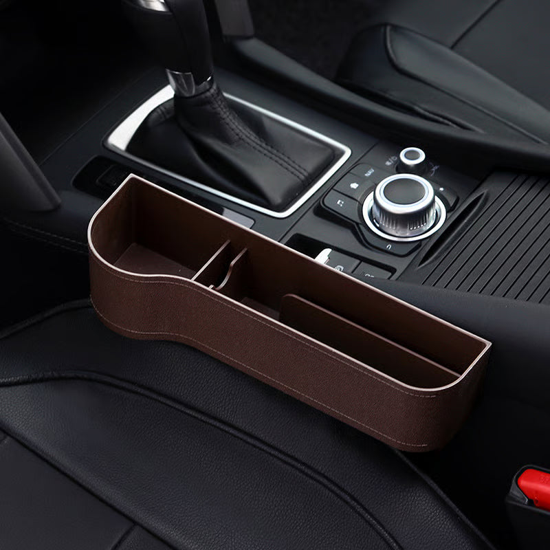 DriveMate – Organizador de Almacenamiento de Cuero Multiparte para Asiento de Coche