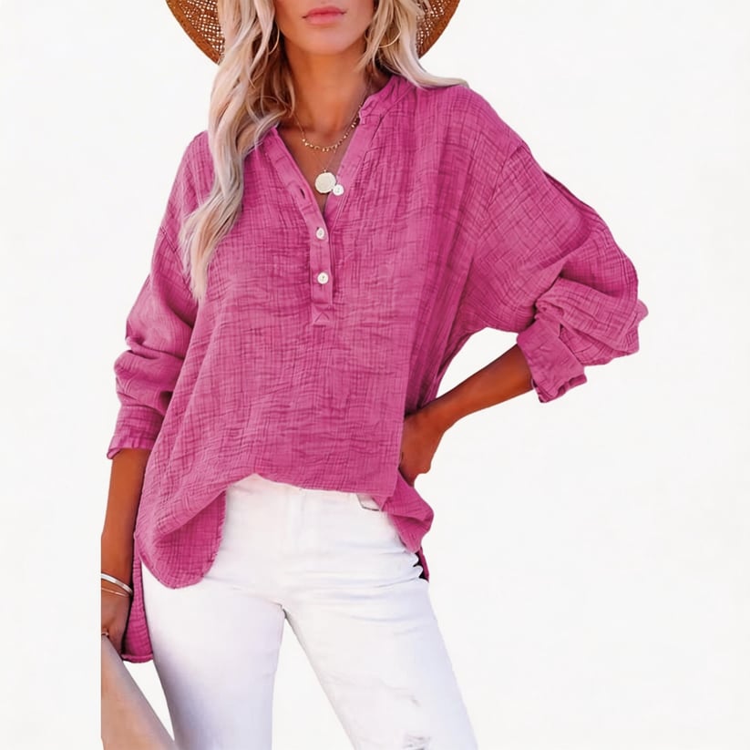 CloudFit – Lässige Oversized-Bluse aus Musselin für Damen
