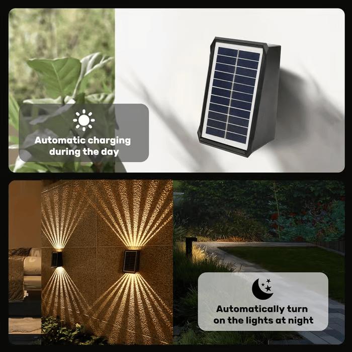 BrightRay – Solar-Wandleuchten für den Außenbereich, 4 LEDs