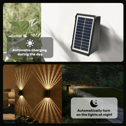 BrightRay – Solar-Wandleuchten für den Außenbereich, 4 LEDs