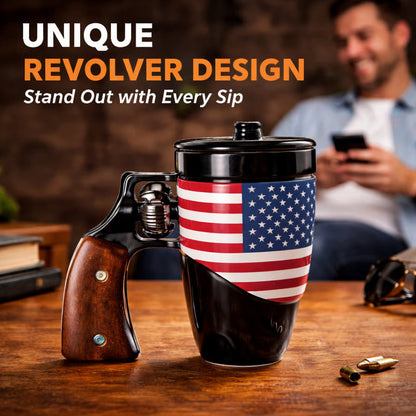 SharpSip – Taza inspirada en una pistola tipo revólver