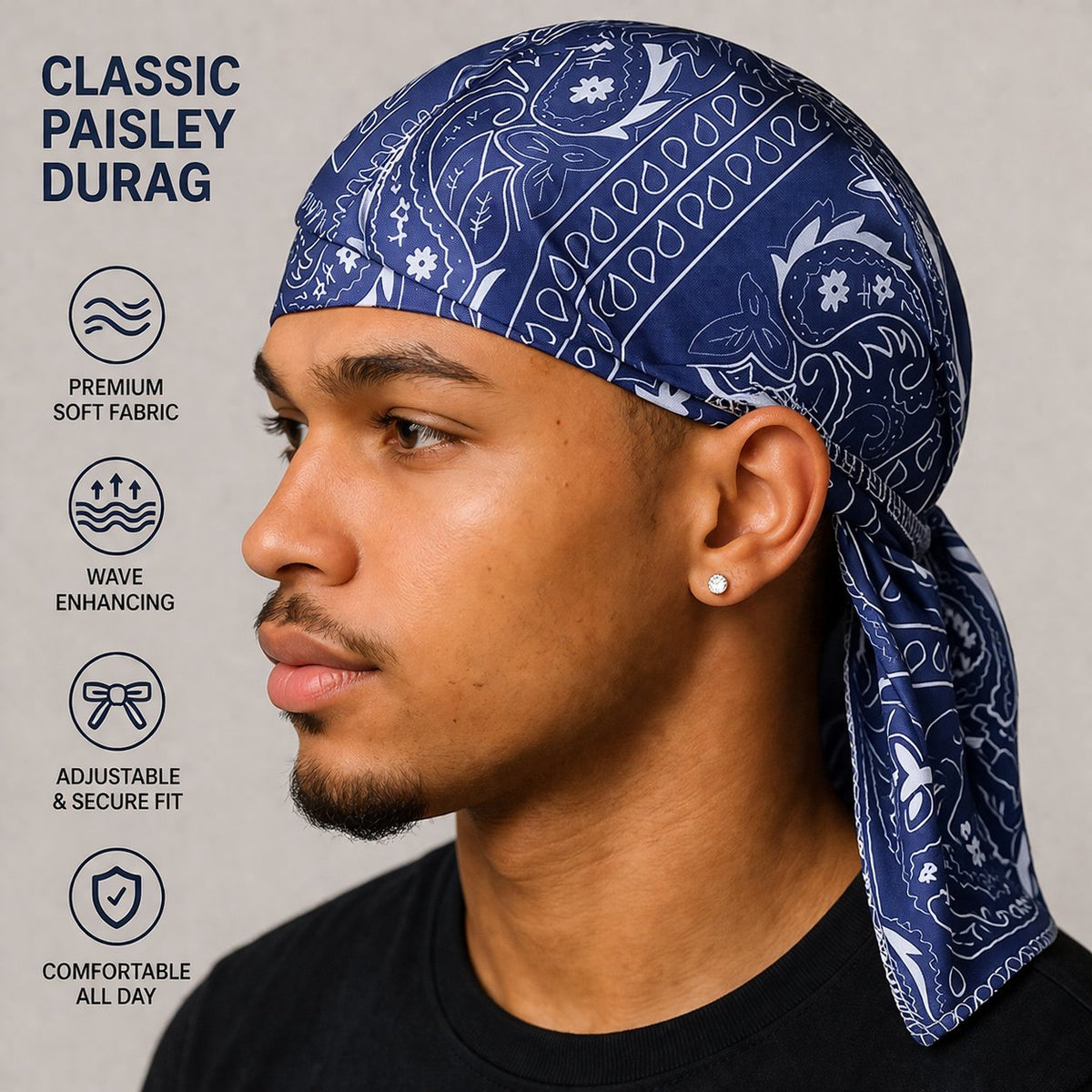 RoyalWave – Durag con diseño de Cachemira