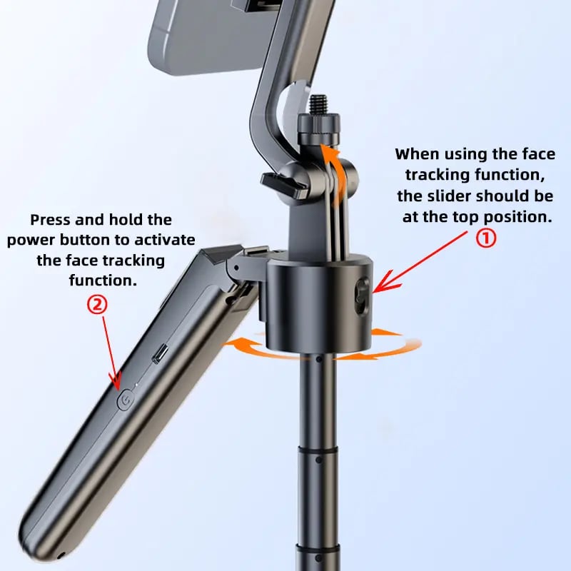 TrackPro – Trípode para selfie con seguimiento facial automático de 360°