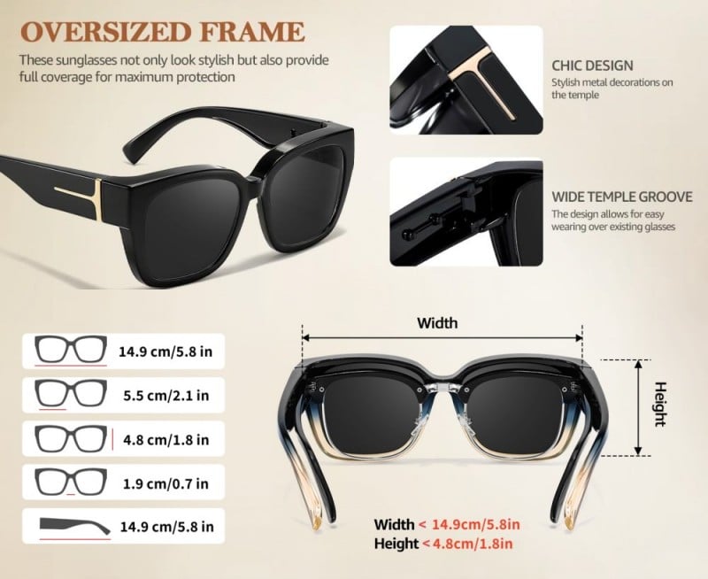 VisionGuard - Gafas de sol polarizadas sobrepuestas UV400