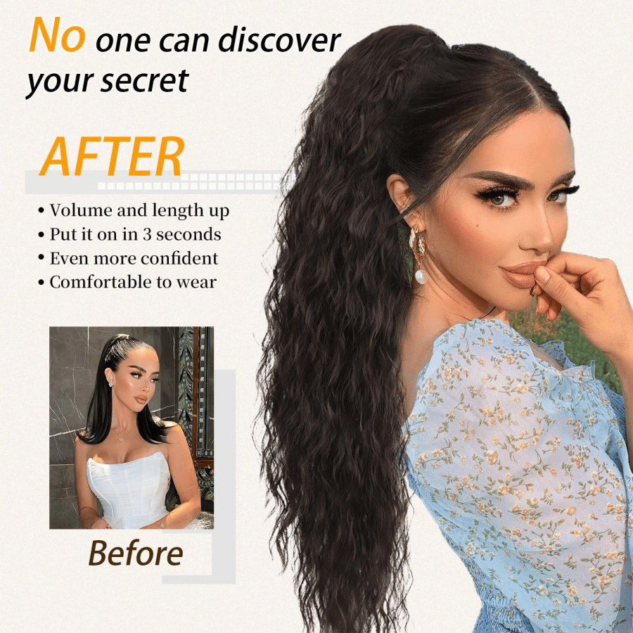SilkiPony – Extensión de Cola de Caballo de Cabello Natural