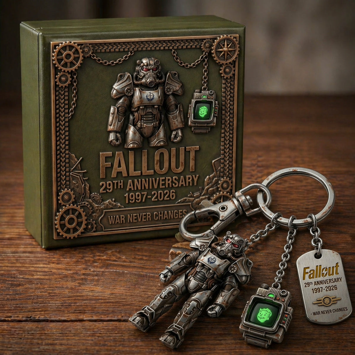 NukaRelic – Llavero con dije coleccionable de Fallout