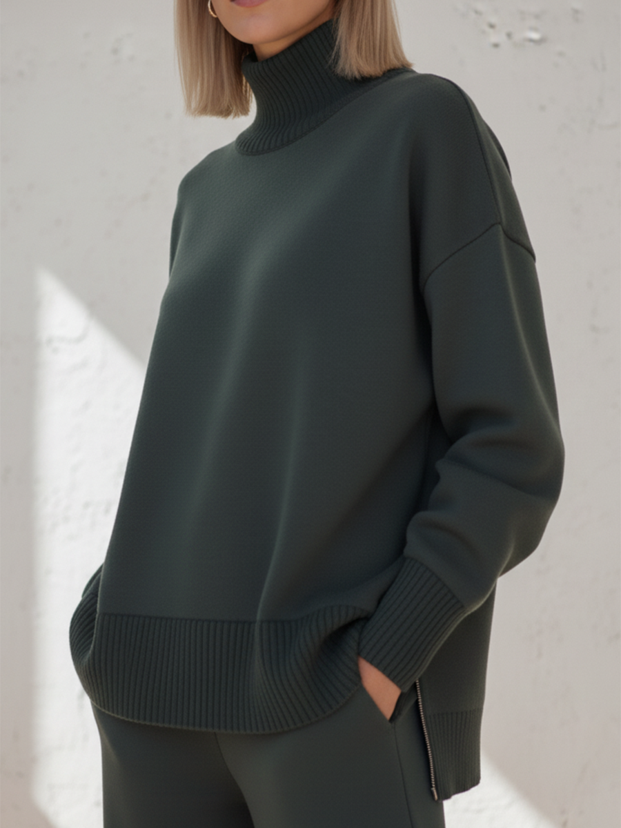 UrbanEase – Lässiges zweiteiliges Set mit Stehkragen
