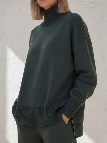 UrbanEase – Lässiges zweiteiliges Set mit Stehkragen