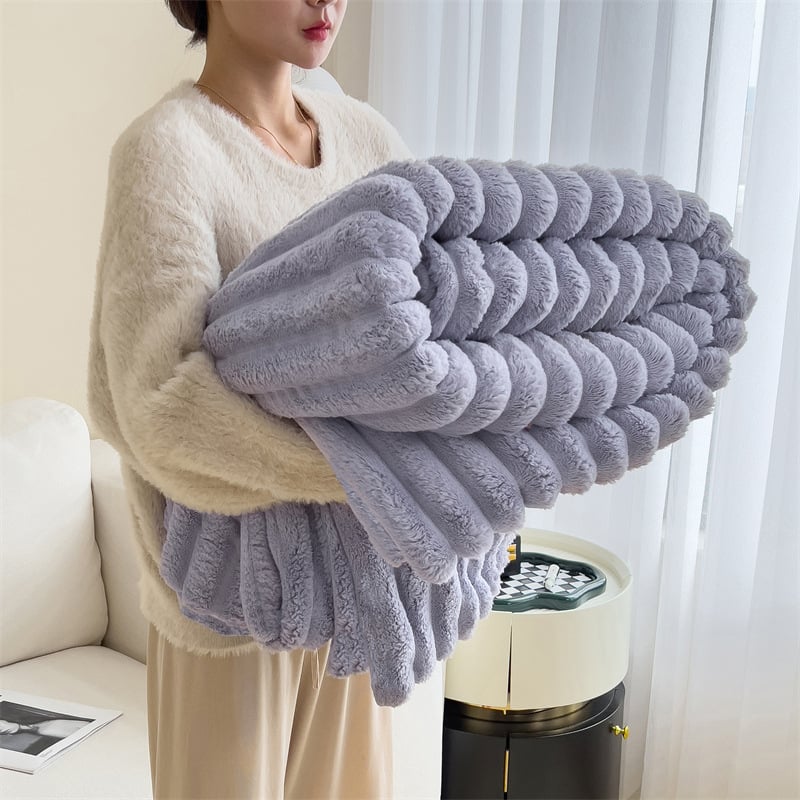 CozyStripe – Manta de rayas ultrasuave