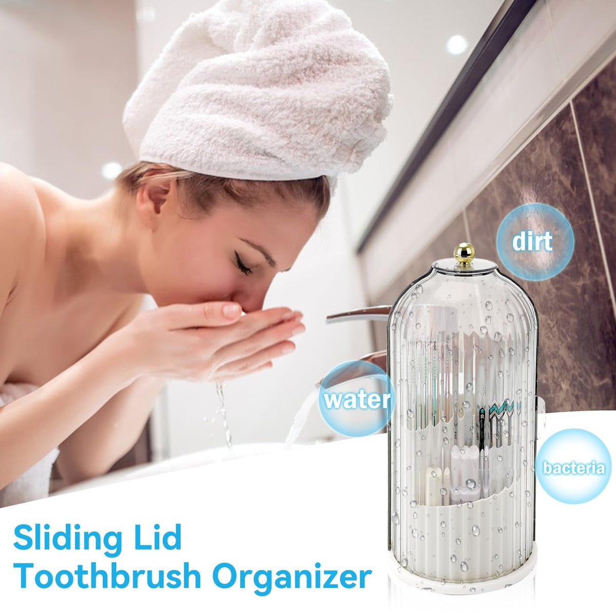 BrushNest – Zahnbürsten-Organizer mit Schiebedeckel