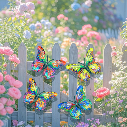 FlutterGlow – Arte de pared de mariposas metálicas