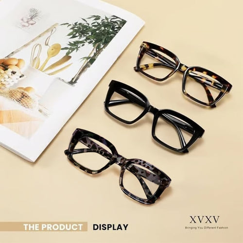 ReadEase – Gafas de lectura extragrandes con filtro de luz azul de carey