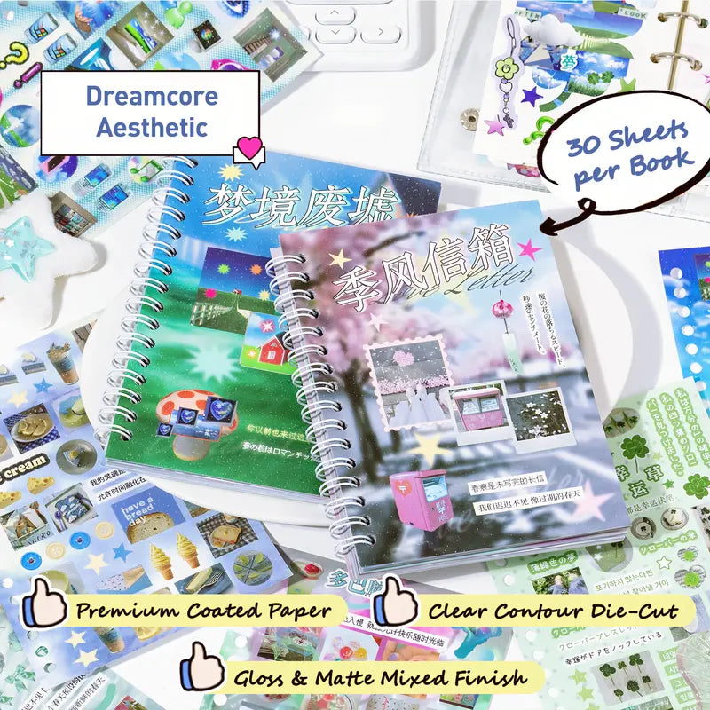 AuraDream – Surreales ästhetisches Sticker-Kunstbuch