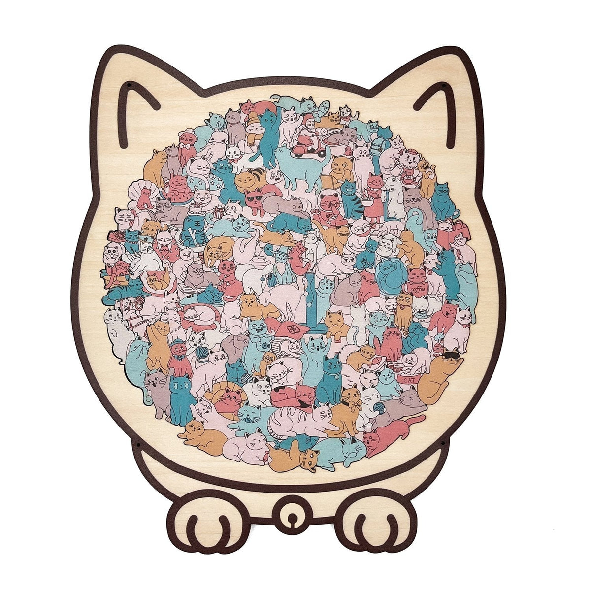 WhiskerCraft – 135-teiliges Katzen-Holzpuzzle