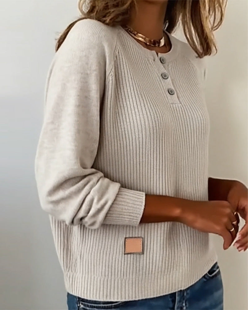 RaglaMode – Suéter elegante con mangas abotonadas