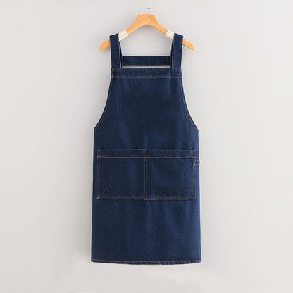 ApronMuse - Premium Soft-Denim-Schürze mit überkreuzten Trägern