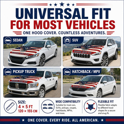 LibertyShield – Cubierta de capó para coche con bandera americana