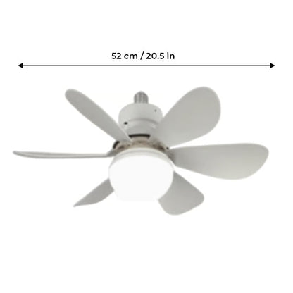 BreezeGlow – Ventilador de Techo de Casquillo con Iluminación LED Ajustable