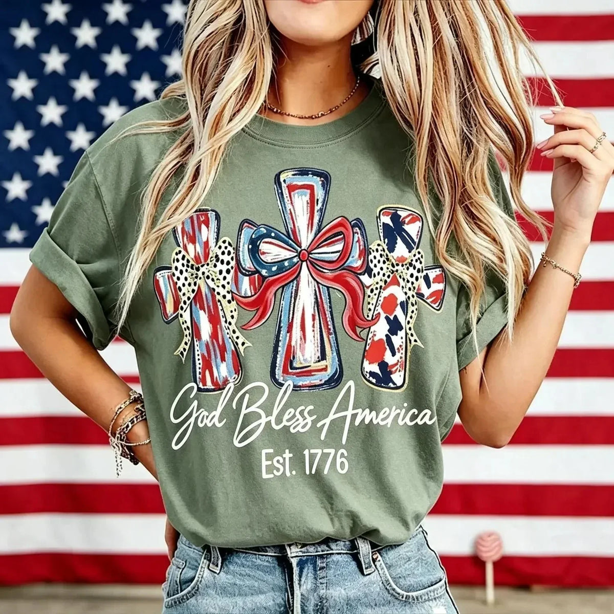 GodBless – Camiseta vintage de mujer del 250.º aniversario