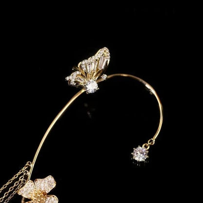ButterGlow – Pendientes de flecos de mariposa de circonita cúbica