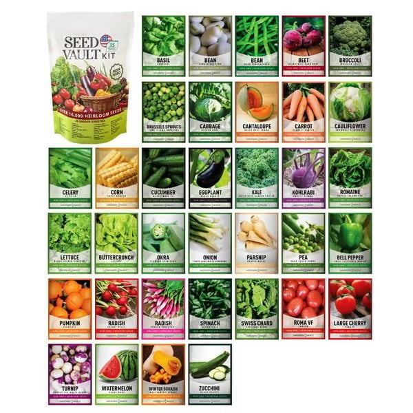 🥦Ultimativer Notvorrat an Saatgut (16.000+ Samen) | 35-Sorten-Paket🌿|50 Jahre Haltbarkeit