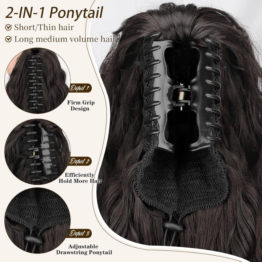 SilkiPony – Extensión de Cola de Caballo de Cabello Natural