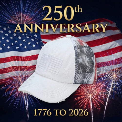 VistaCap – Mehrstufige Criss-Cross-Trucker-Cap mit amerikanischer Flagge