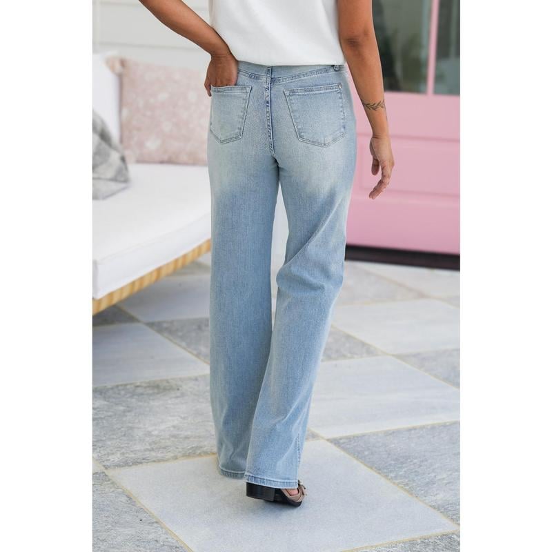ShapeDenim – Jeans de pernera recta con lavado vintage