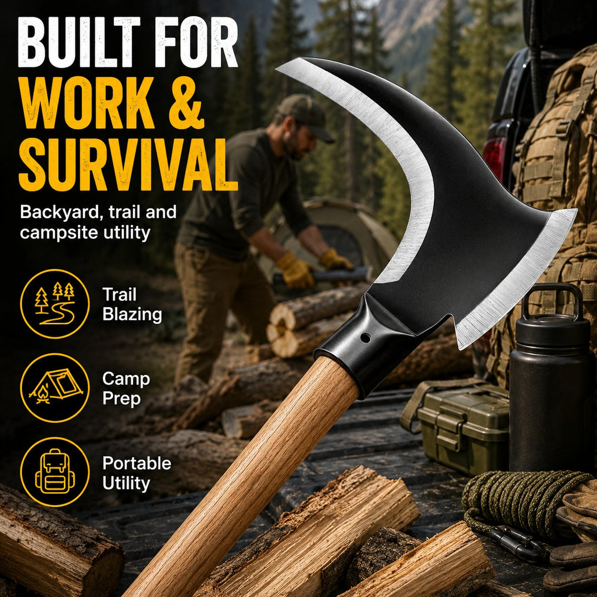 TimberClaw – Hacha de desbroce de doble filo