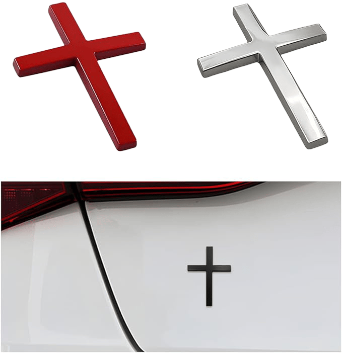 FaithRide – 3D-Metall-Kreuz-Autoaufkleber