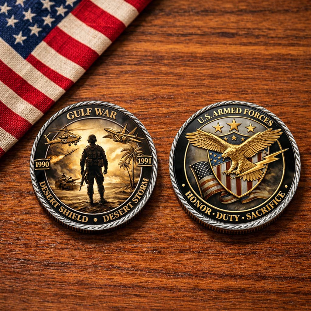 ValorInMetal – Moneda conmemorativa de veterano de la Tormenta del Desierto