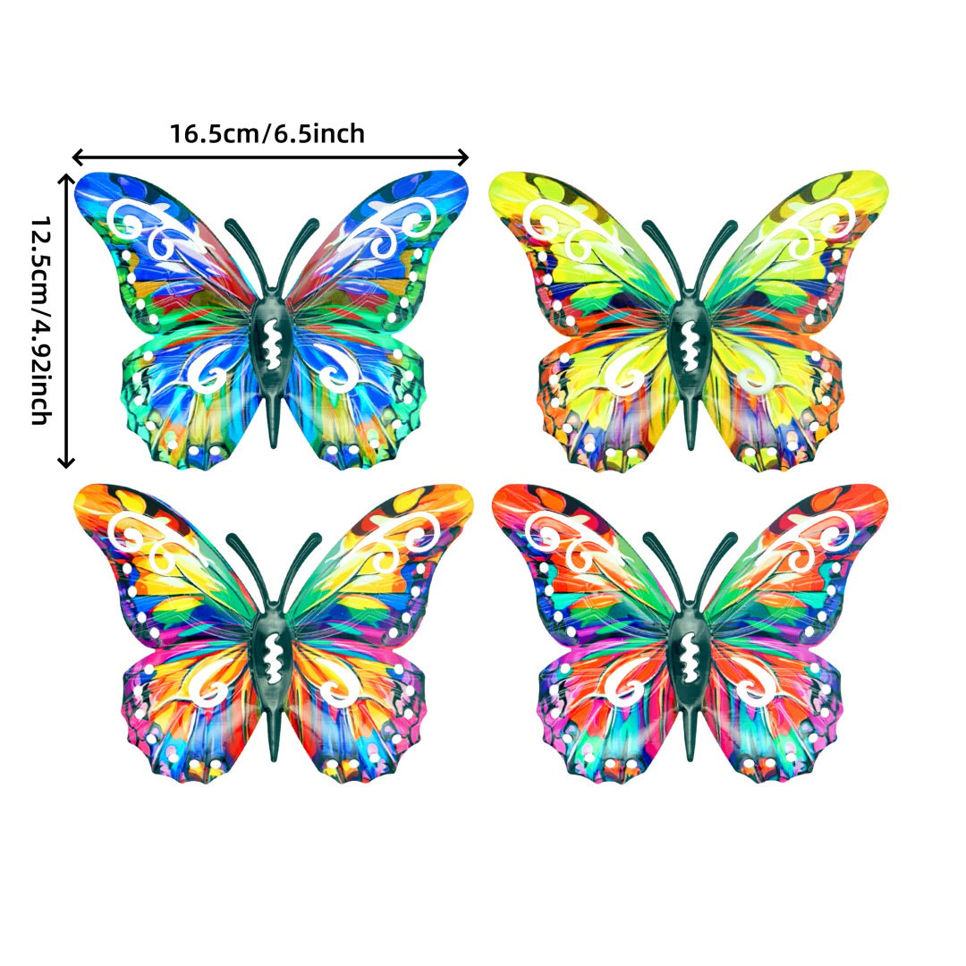 FlutterGlow – Arte de pared de mariposas metálicas
