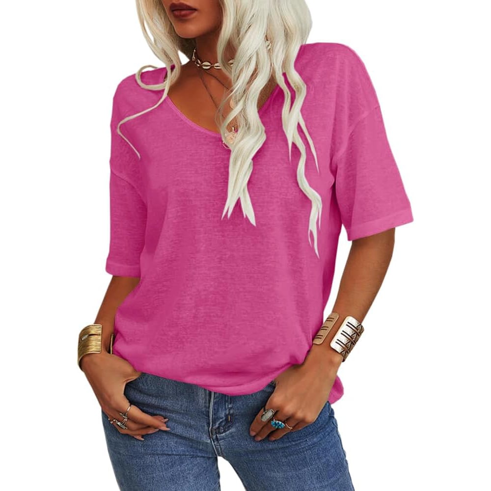 VivaVee – Camiseta de cuello en V para mujer, para un estilo sin esfuerzo