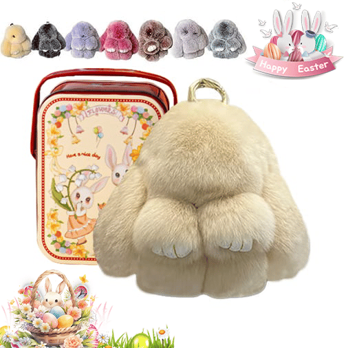 HopCharm – Llavero de peluche con conejito adorable