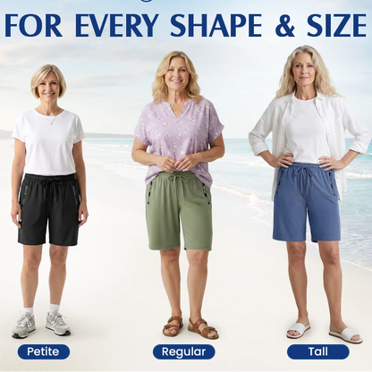 AeroLuxe – Pantalones cortos elásticos de seda helada de secado rápido para mujer