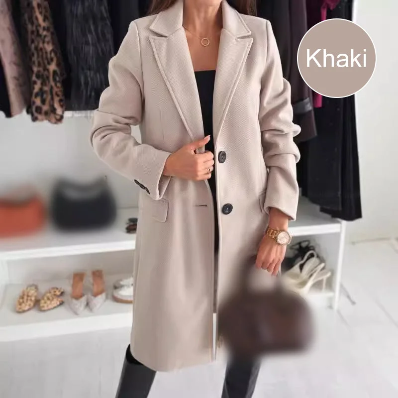 LuxeFemme – Abrigo largo elegante y entallado para mujer
