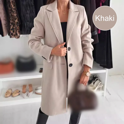 LuxeFemme – Abrigo largo elegante y entallado para mujer
