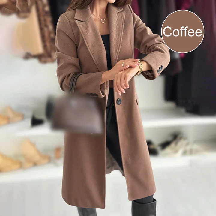 LuxeFemme – Abrigo largo elegante y entallado para mujer