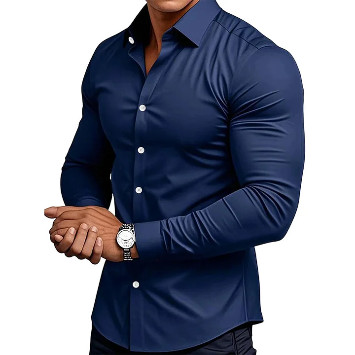 EternaStyle – Camisa Elegante de Manga Larga con Solapa