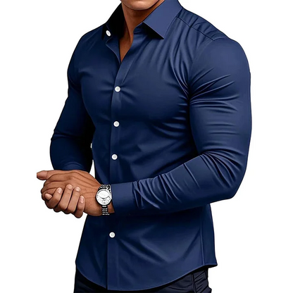 EternaStyle – Camisa Elegante de Manga Larga con Solapa