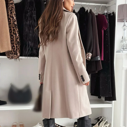 LuxeFemme – Abrigo largo elegante y entallado para mujer