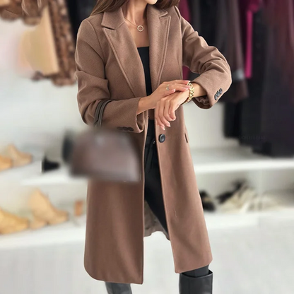 LuxeFemme – Abrigo largo elegante y entallado para mujer