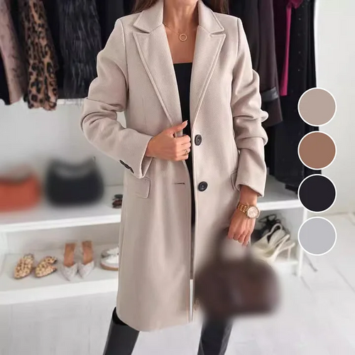 LuxeFemme – Abrigo largo elegante y entallado para mujer